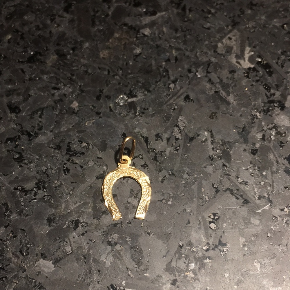 10k Horse shoe pendant solid gold